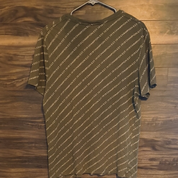Champion All Over Print Diagonal Logo T-Shirt - Olive Green - Men's Medium - Picture 5 of 7